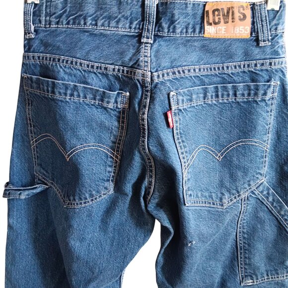 Vintage Y2K Carpenter Jeans Levis 29x28 Workwear Denim Red Tab Boys 16 Baggy - Picture 5 of 9